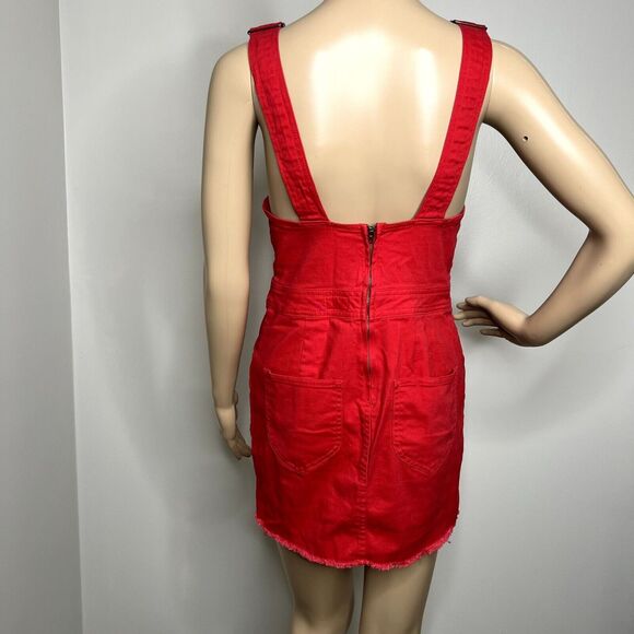 Dickies Red Jean Overall Dress - Picture 3 of 9